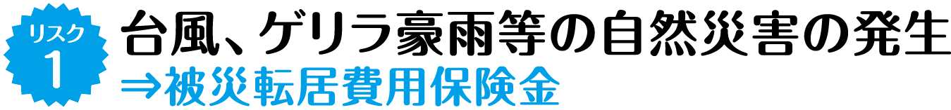 リスク１｜台風、ゲリラ豪雨等の自然災害の発生