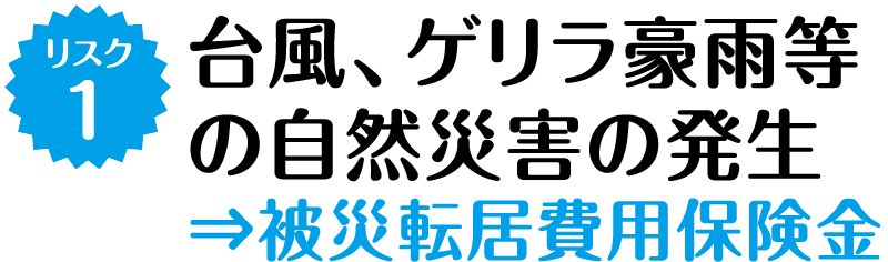 リスク１｜台風、ゲリラ豪雨等の自然災害の発生