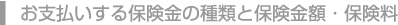 お支払いする保険金の種類と保険金額・保険料